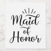 Étiquette Pour Bouteilles De Vin Maid Of Honor (Étiquettes simples)