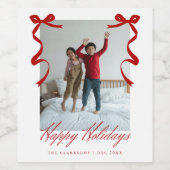 Étiquette Pour Bouteilles De Vin Main Rouge Fête Tirée Bows (Étiquettes simples)