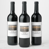 Étiquette Pour Bouteilles De Vin Maison de plage de vacances longitude latitude est (Bouteilles)