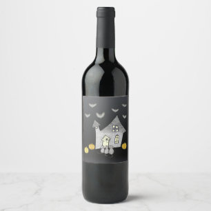 Étiquette Pour Bouteilles De Vin Maison d'Halloween, Chats noirs, Chats, Chauves-so
