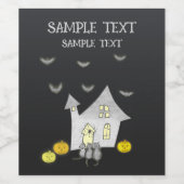 Étiquette Pour Bouteilles De Vin Maison d'Halloween, Chats noirs, Chats, Chauves-so (Étiquettes simples)