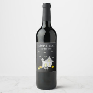 Étiquette Pour Bouteilles De Vin Maison d'Halloween, Chats noirs, Chats, Chauves-so