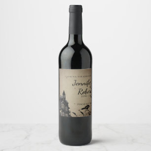 Étiquette Pour Bouteilles De Vin Maison gothique vintage Mariage Étiquette de vin