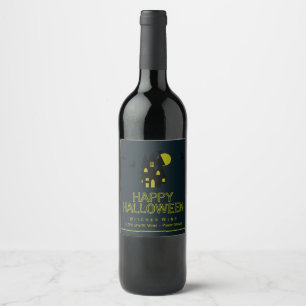 Étiquette Pour Bouteilles De Vin Maison hantée, Joyeux Halloween