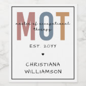 Étiquette Pour Bouteilles De Vin Maîtrise sur mesure de MdT en ergothérapie (Étiquettes simples)