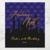 Étiquette Pour Bouteilles De Vin Majestic Purple, nuits arabes (Étiquettes simples)