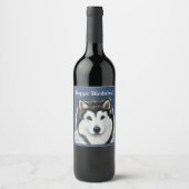 Étiquette Pour Bouteilles De Vin Malamute d'Alaska (Devant)