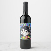 Étiquette Pour Bouteilles De Vin Malamute d'Alaska (Devant)