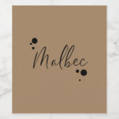 Étiquette Pour Bouteilles De Vin Malbec (Étiquettes simples)