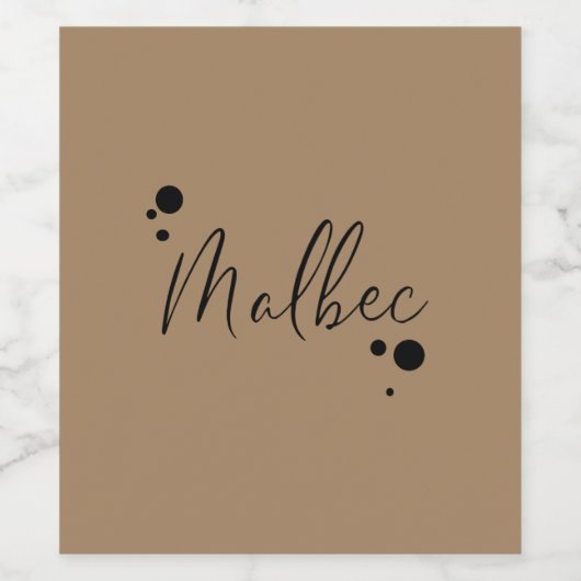 Étiquette Pour Bouteilles De Vin Malbec (Étiquettes simples)