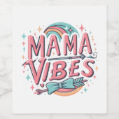 Étiquette Pour Bouteilles De Vin Mama Vibes (Étiquettes simples)