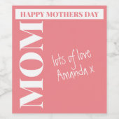 Étiquette Pour Bouteilles De Vin Maman personnalisée moderne (Étiquettes simples)