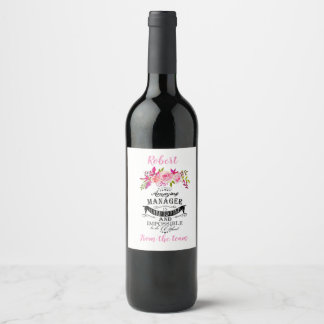 Étiquette Pour Bouteilles De Vin Manager Vin étiquette Boss appréciation jour ou se