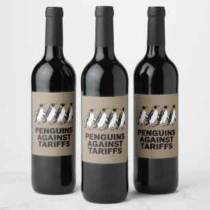 Étiquette Pour Bouteilles De Vin Manchots vintage protestent contre les tarifs amus