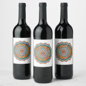 Étiquette Pour Bouteilles De Vin mandala de diverses couleurs (Bouteilles)