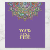 Étiquette Pour Bouteilles De Vin Mandala Inde Style 1 (Étiquettes simples)