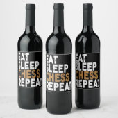 Étiquette Pour Bouteilles De Vin manger sommeil échecs répétition échecs (Bouteilles)