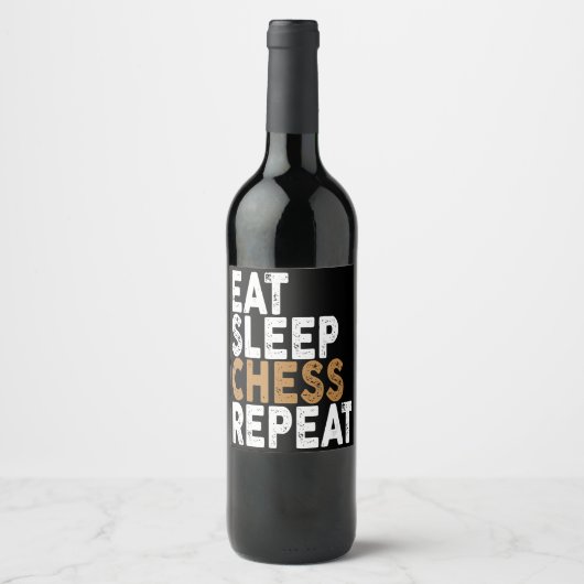 Étiquette Pour Bouteilles De Vin manger sommeil échecs répétition échecs (Devant)
