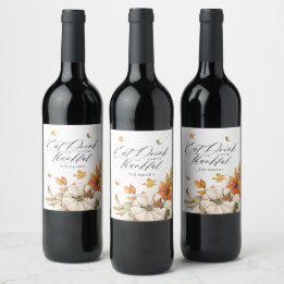 Étiquette Pour Bouteilles De Vin Mangez Boire et Soyez Gentil Thanksgiving