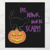 Étiquette Pour Bouteilles De Vin Mangez, buvez et soyez effrayants ! (Étiquettes simples)