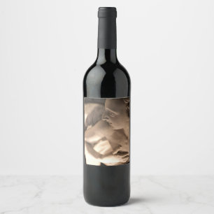 Étiquette Pour Bouteilles De Vin Marble Angel Sculpture Art Imprimer