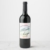 Étiquette Pour Bouteilles De Vin Marble Rainbow Gay Script Wedding (Devant)