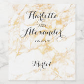 Étiquette Pour Bouteilles De Vin Marbre blanc et or (Étiquettes simples)