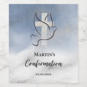 Étiquette Pour Bouteilles De Vin Marbre bleu de confirmation (Étiquettes simples)