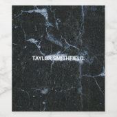 Étiquette Pour Bouteilles De Vin Marbre noir (Étiquettes simples)