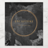 Étiquette Pour Bouteilles De Vin Marbre noir et or Métallure look Luxe (Étiquettes simples)