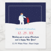 Étiquette Pour Bouteilles De Vin Marche Avec Étiquette De Vin De Noël Snowman (Étiquettes simples)