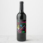 ÉTIQUETTE POUR BOUTEILLES DE VIN MARDI GRAS (Devant)