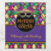 Étiquette Pour Bouteilles De Vin Mardi Gras ! Festif (Étiquettes simples)