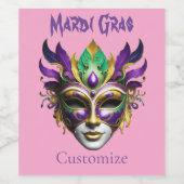Étiquette Pour Bouteilles De Vin Mardi Gras Masque Thunder_Cove (Étiquettes simples)