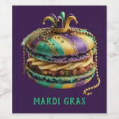 Étiquette Pour Bouteilles De Vin Mardi Gras Royal Macaron (Étiquettes simples)