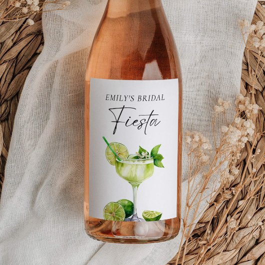 Étiquette Pour Bouteilles De Vin Margarita Fiesta mexicaine pour l'enterrement de v