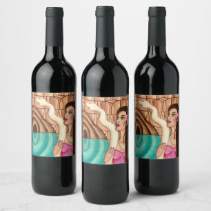 Étiquette Pour Bouteilles De Vin María Lionza, Diosa Venezolana de las agua
