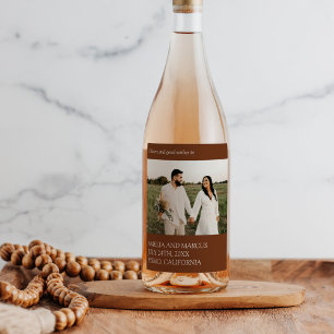 Étiquette Pour Bouteilles De Vin Mariage à la typographie moderne et élégante