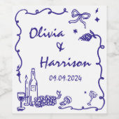 Étiquette Pour Bouteilles De Vin Mariage à main blanche (Étiquettes simples)