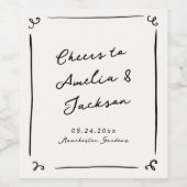 Étiquette Pour Bouteilles De Vin Mariage à main fantaisiste (Étiquettes simples)