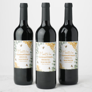 Étiquette Pour Bouteilles De Vin Mariage Abeille à miel Eucalyptus Lavande