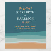 Étiquette Pour Bouteilles De Vin Mariage Abstrait Ocean Beach (Étiquettes simples)
