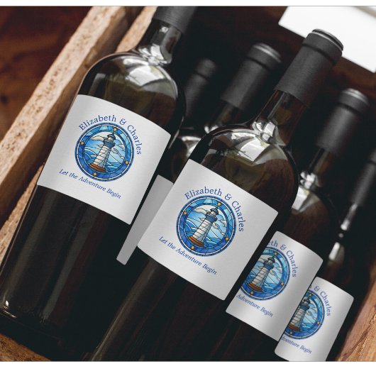 Étiquette Pour Bouteilles De Vin Mariage Adventure Phare Voile Nautique