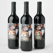 Étiquette Pour Bouteilles De Vin Mariage afro-noir mariée et mariée (Bouteilles)