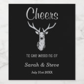 Étiquette Pour Bouteilles De Vin Mariage Antler Deer Étiquette de vin (Étiquettes simples)