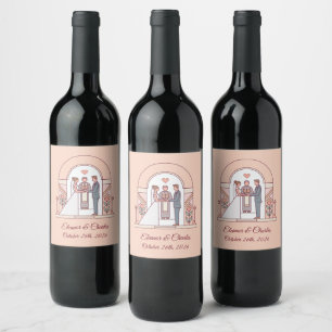Étiquette Pour Bouteilles De Vin Mariage Art Déco de Conte de Fées