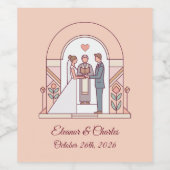 Étiquette Pour Bouteilles De Vin Mariage Art Déco de Conte de Fées (Étiquettes simples)