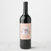 Étiquette Pour Bouteilles De Vin Mariage Art Déco de Conte de Fées (Devant)
