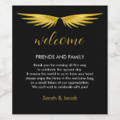 Étiquette Pour Bouteilles De Vin Mariage Black Gold (Étiquettes simples)