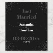 Étiquette Pour Bouteilles De Vin Mariage Black Simple Dark Sky (Étiquettes simples)